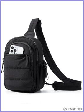 Puffer Sling Crossbody Bag Hobo Handbag RFID Blocking Adjustable Strap